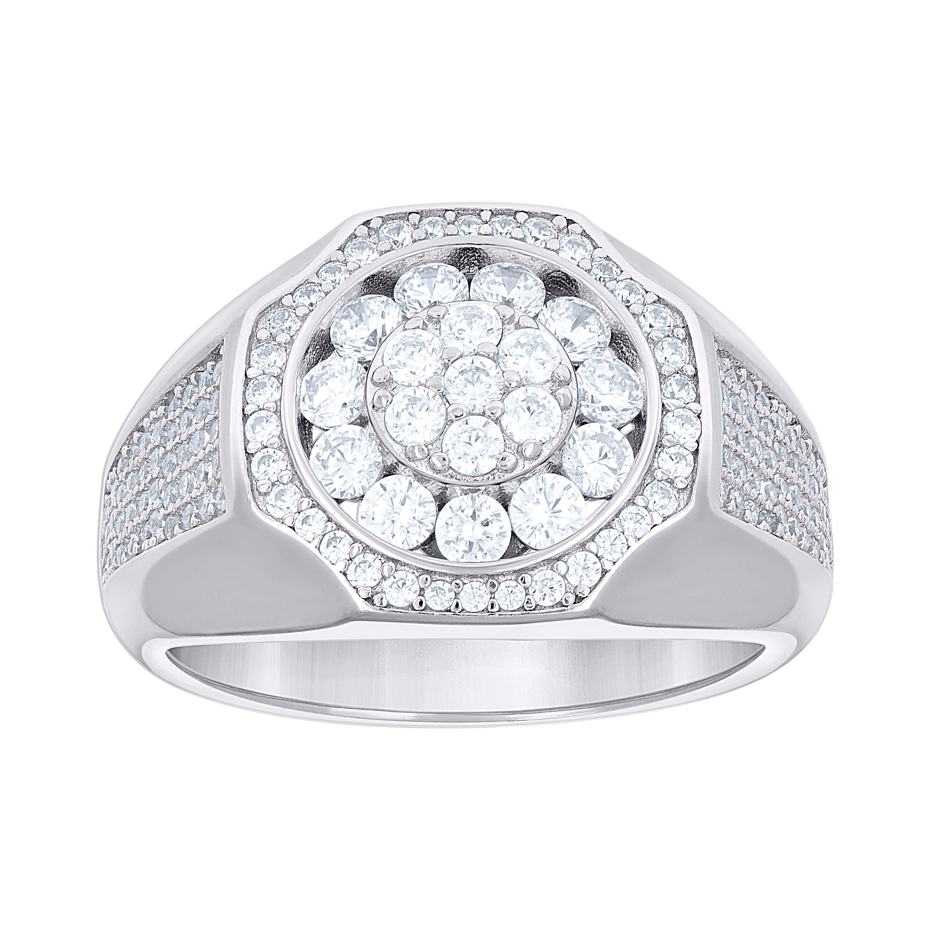 925 Sterling Silver Mens Cubic-Zirconia Fashion Ring Size 10 - SLV-138907