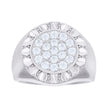 925 Sterling Silver Mens Cubic-Zirconia Round Head Fashion Ring Size 10