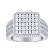 925 Sterling Silver Mens Cubic-Zirconia Square Head Fashion Ring Size 11 - SLV-139776