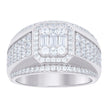 925 Sterling Silver Mens Round Baguette Cubic-Zirconia Fashion Ring Size 10 - SLV-138955