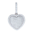 925 Sterling Silver Womens Cubic-Zirconia Puff Heart Pendant 