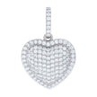 925 Sterling Silver Womens Cubic-Zirconia Puff Heart Pendant 