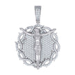 925 Sterling Silver Mens Cubic-Zirconia Crucifix Religious Pendant 