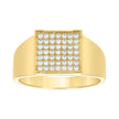 14kt Yellow Gold Mens Cubic-Zirconia Square Head Ring 