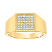 14kt Yellow Gold Mens Cubic-Zirconia Square Head Ring 