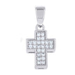 925 Sterling Silver Unisex Cubic-Zirconia Cross Religious Charm Pendant