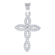 925 Sterling Silver Womens Cubic-Zirconia Cross Religious Pendant