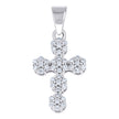 925 Sterling Silver Unisex Cubic-Zirconia Cross Religious Pendant