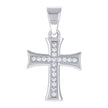 925 Sterling Silver Unisex Cubic-Zirconia Cross Religious Pendant