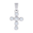 925 Sterling Silver Womens Cubic-Zirconia Cross Religious Charm Pendant