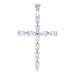 925 Sterling Silver Womens Marquise Cubic-Zirconia Cross Religious Pendant