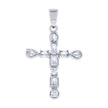 925 Sterling Silver Womens Multi Color Cubic-Zirconia Cross Religious Charm Pendant
