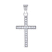925 Sterling Silver Unisex Cubic-Zirconia Cross Religious Pendant