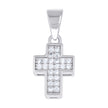 925 Sterling Silver Unisex Cubic-Zirconia Cross Religious Pendant