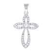 925 Sterling Silver Unisex Cubic-Zirconia Cross Religious Pendant