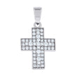 925 Sterling Silver Mens Cubic-Zirconia Cross Religious Charm Pendant