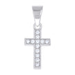 925 Sterling Silver Unisex Cubic-Zirconia Cross Religious Pendant
