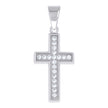 925 Sterling Silver Unisex Cubic-Zirconia Cross Religious Pendant