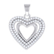 925 Sterling Silver Womens Cubic-Zirconia Heart in Hearts Pendant
