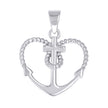 925 Sterling Silver Womens Rope Heart Anchor Cross Religious Pendant