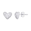 925 Sterling Silver Womens Heart Stud Earrings