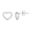 925 Sterling Silver Womens Cubic-Zirconia Heart Stud Earrings