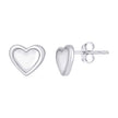 925 Sterling Silver Womens Heart Stud Earrings