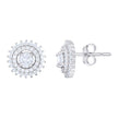 925 Sterling Silver Womens Cubic-Zirconia Sunburst Fashion Stud Earrings