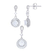 925 Sterling Silver Womens Cubic-Zirconia Round Fashion Earrings And Pendant Set
