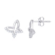 925 Sterling Silver Womens Cubic-Zirconia Butterfly Stud Earrings