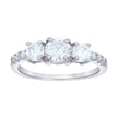 925 Sterling Silver Womens 1.33ct Moissanite Trio Engagement Ring Size 7 - SLV-139755