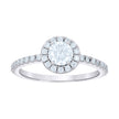 925 Sterling Silver Womens 0.88ct Moissanite Halo Engagement Ring Size 8 - SLV-139747