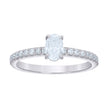 925 Sterling Silver Womens Oval Round 0.77ct Moissanite Oval Engagement Ring Size 7 - SLV-139749