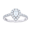 925 Sterling Silver Womens Pear Round 1.05ct Moissanite Teardrop Engagement Ring Size 8 - SLV-139820