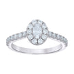 925 Sterling Silver Womens Oval Round 0.86ct Moissanite Oval Engagement Ring Size 8 - SLV-139823