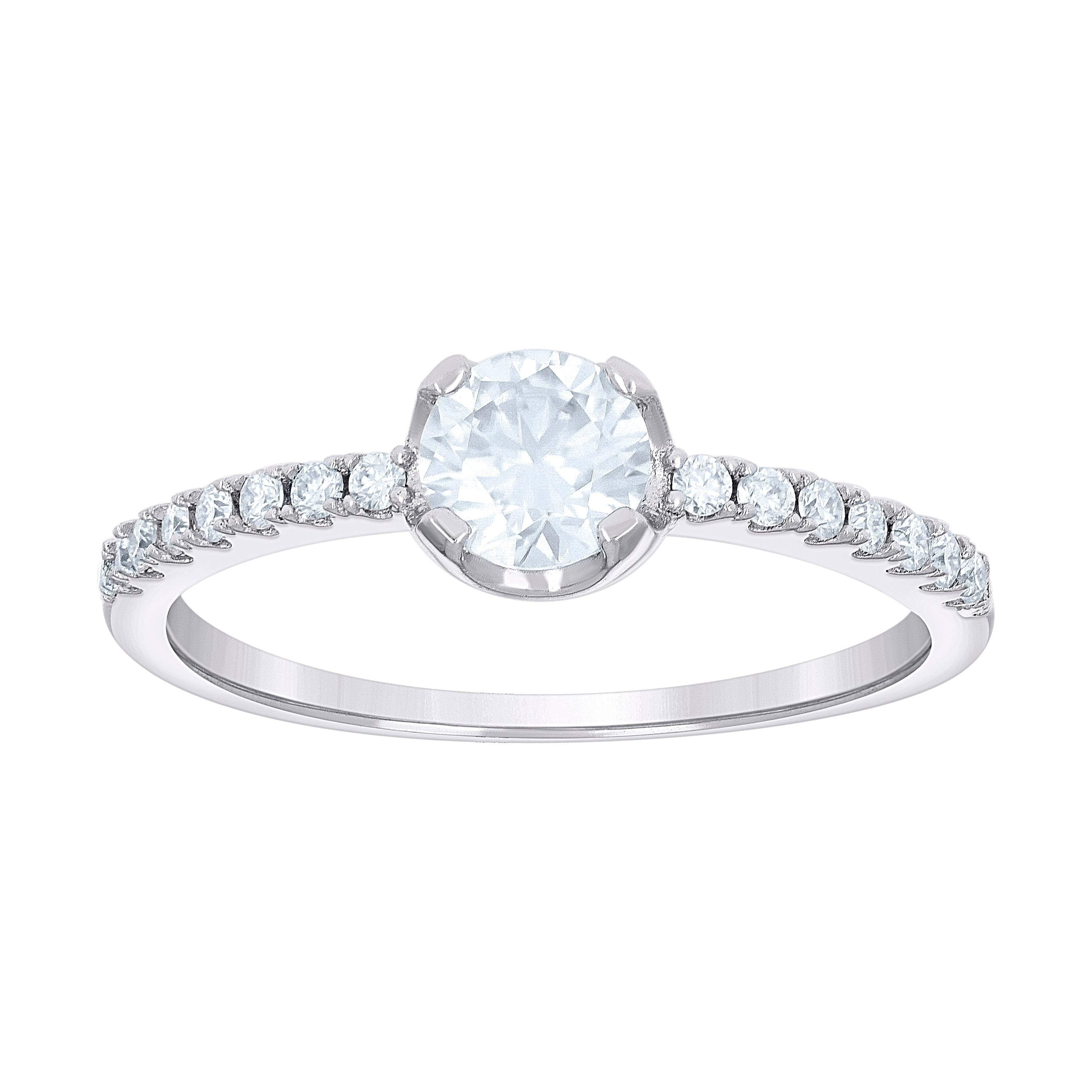 925 Sterling Silver Womens 0.67ct Moissanite Engagement Ring Size 7 - SLV-139752