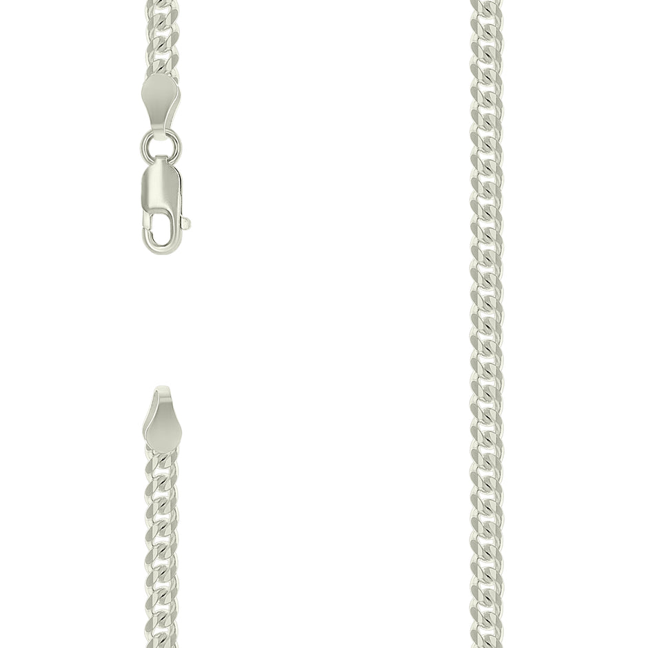 925 Sterling Silver Solid Miami Cuban Chain Silver 100 3.5mm-20" - SLV-139361