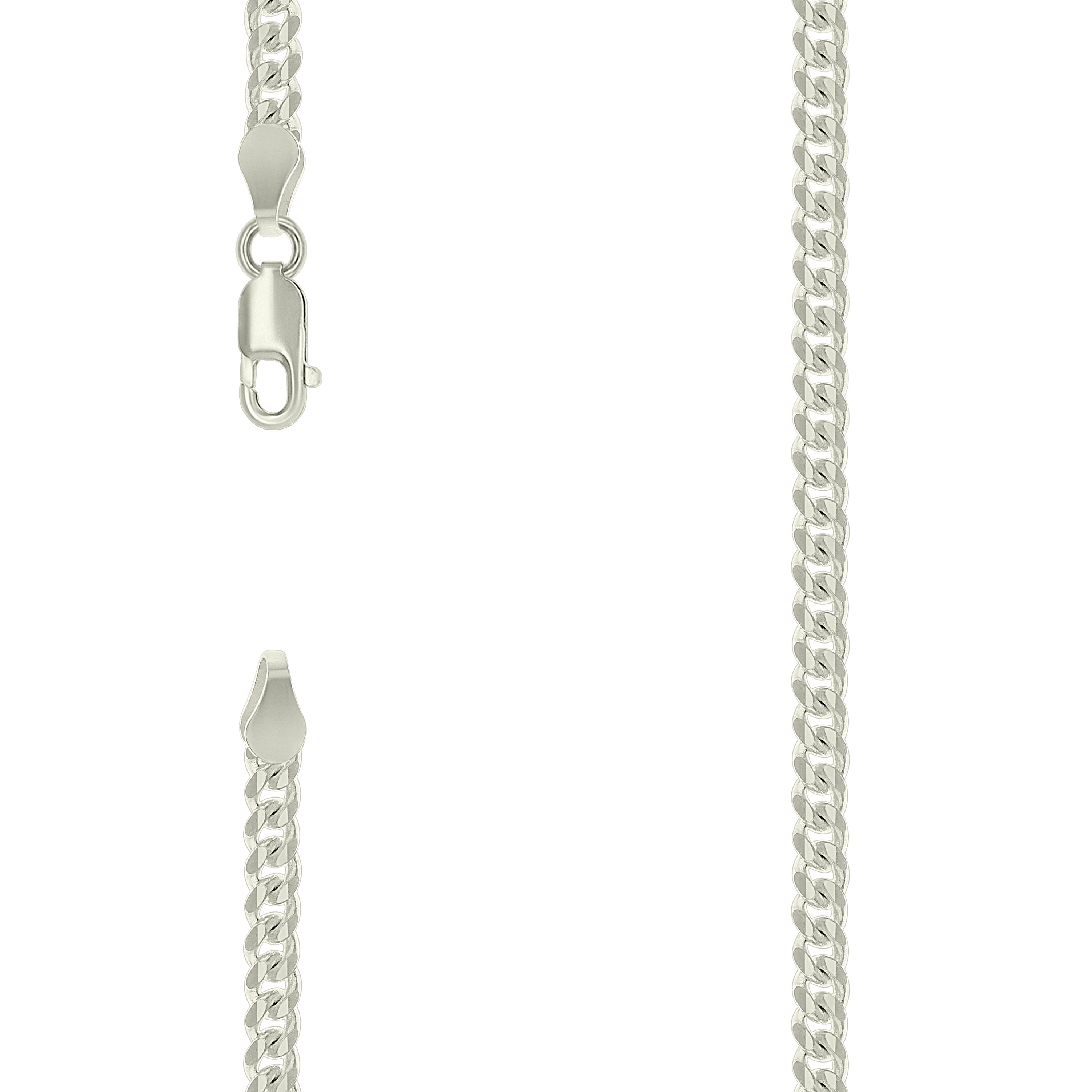 925 Sterling Silver Solid Miami Cuban Chain Silver 100 3.5mm-24