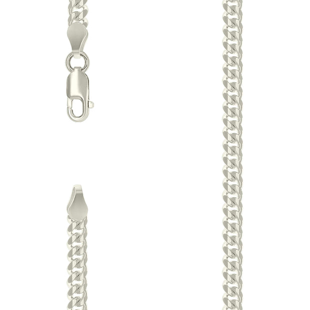 925 Silver Solid Miami Cuban Chain 4mm