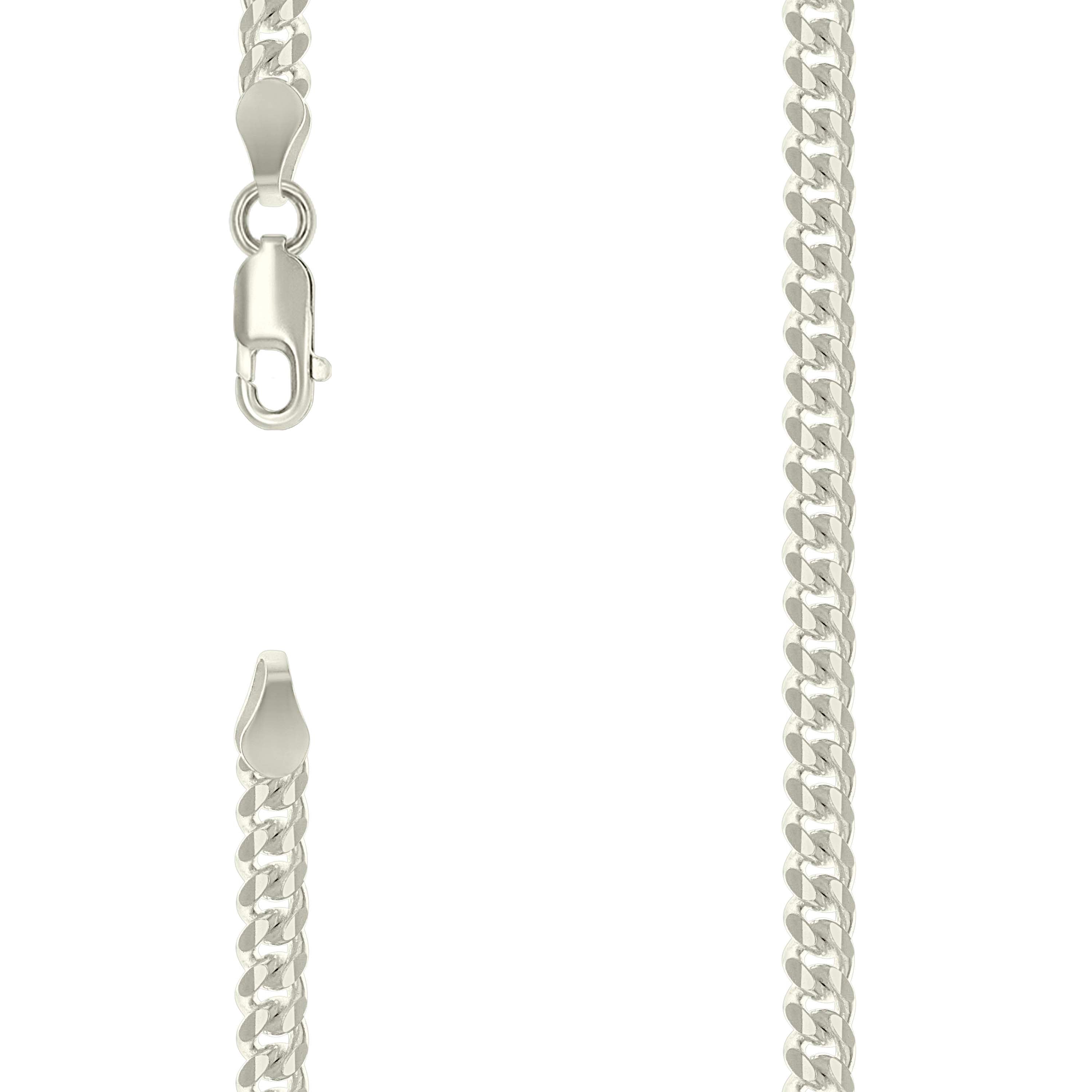 925 Sterling Silver Solid Miami Cuban Chain Silver 120 4mm-8