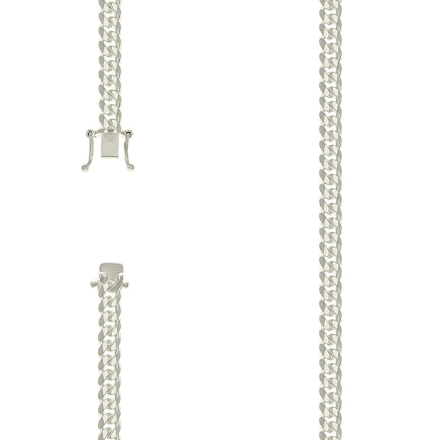 925 Sterling Silver Solid Miami Cuban Chain Silver 180 6.3mm-7"