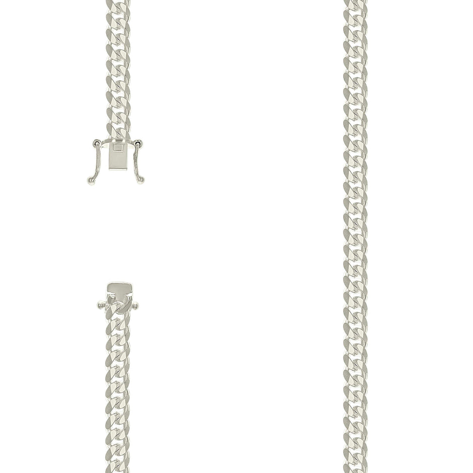 925 Sterling Silver Solid Miami Cuban Chain Silver 180 6.3mm-20" - SLV-134272