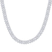 925 Sterling Silver Unisex Moissanite Monaco Chain Necklace 10mm 20 Inches - SLV-139437