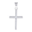 925 Sterling Silver Unisex Cubic-Zirconia Cross Religious Pendant