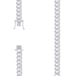925 Sterling Silver Solid Miami Cuban Pyramid Chain Rhodium 300 9.8mm-9
