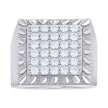 925 Sterling Silver Mens 2.07ct Moissanite Square Head Fashion Ring Size 11 - SLV-139679