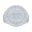 925 Sterling Silver Mens 2.30ct Round, 1.37ct Baguette Moissanite CEO Round Head Fashion Ring Size 12 - SLV-139712