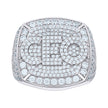 925 Sterling Silver Mens 3.86ct Round, 0.58ct Baguette Moissanite CEO Square Head Fashion Ring Size 11 - SLV-139739