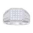 925 Sterling Silver Mens Square Head Fashion 1.58ct Moissanite Ring Size S11 - SLV-139744
