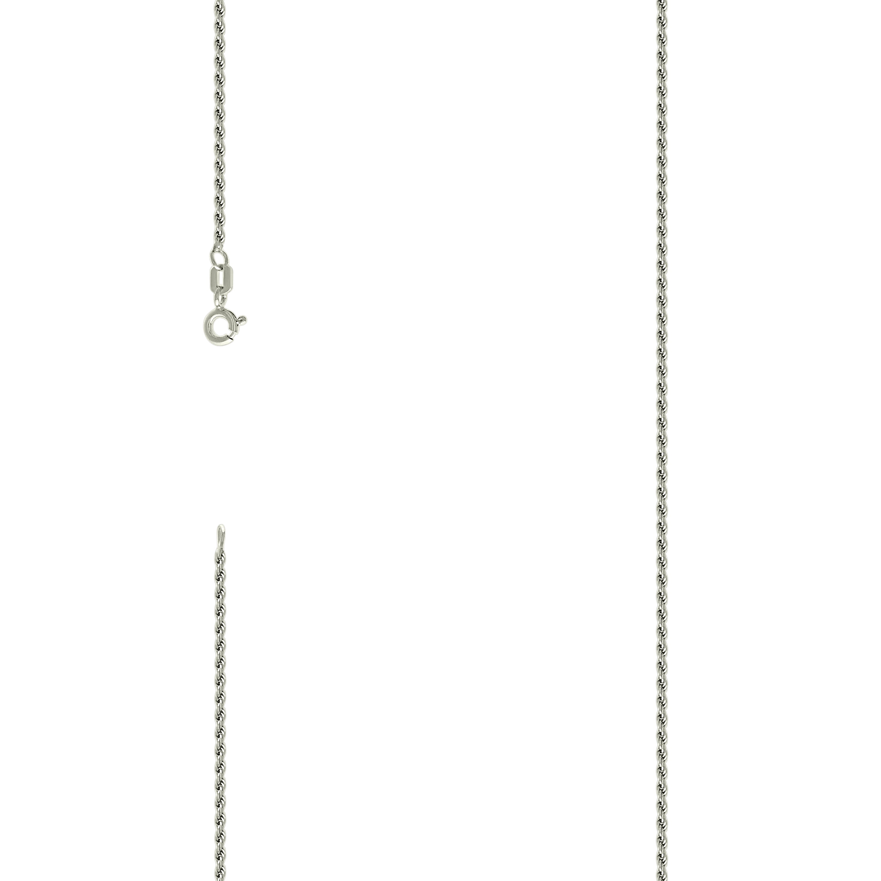 925 Sterling Silver Solid Rope Chain Silver 025 0.5mm-18
